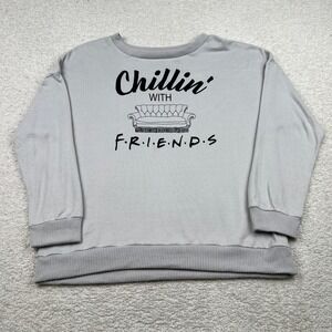 Friends TV Show Chillin With Friends Gray Graphic Sleepwear Top Large 60667